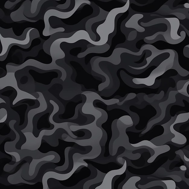 Foto un primer plano de un patrón de camuflaje negro y gris generativo ai