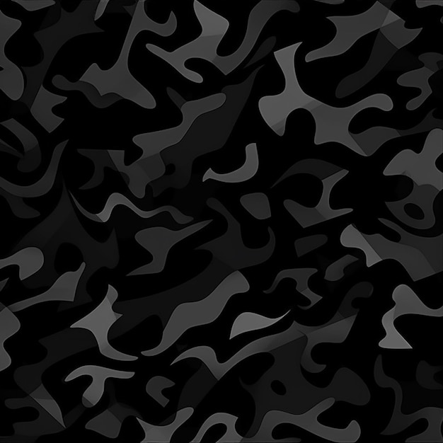 un primer plano de un patrón de camuflaje negro y gris generativo ai