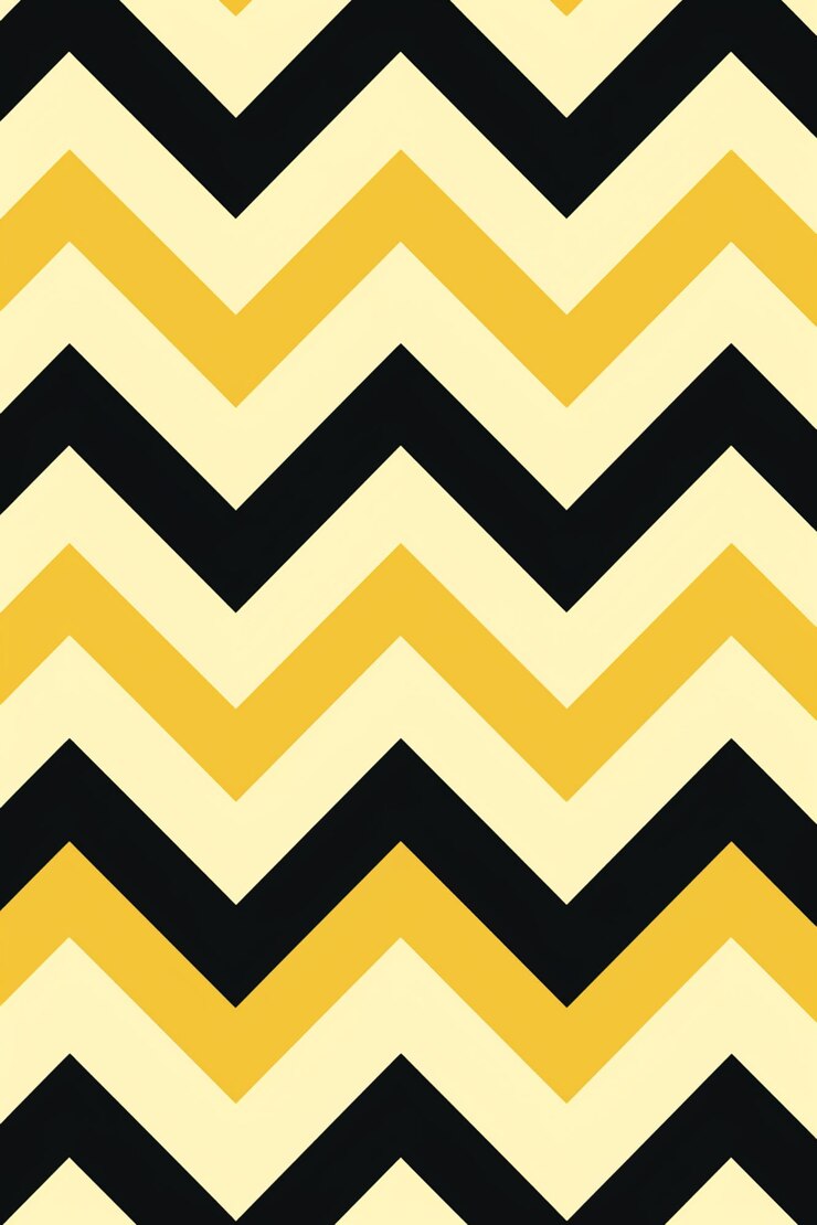 Foto un primer plano de un patrón de chevron amarillo y negro generativo ai