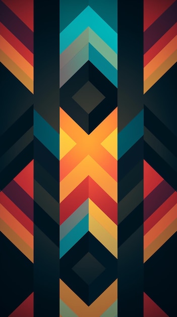Un primer plano de un patrón colorido con un ai generativo de fondo negro
