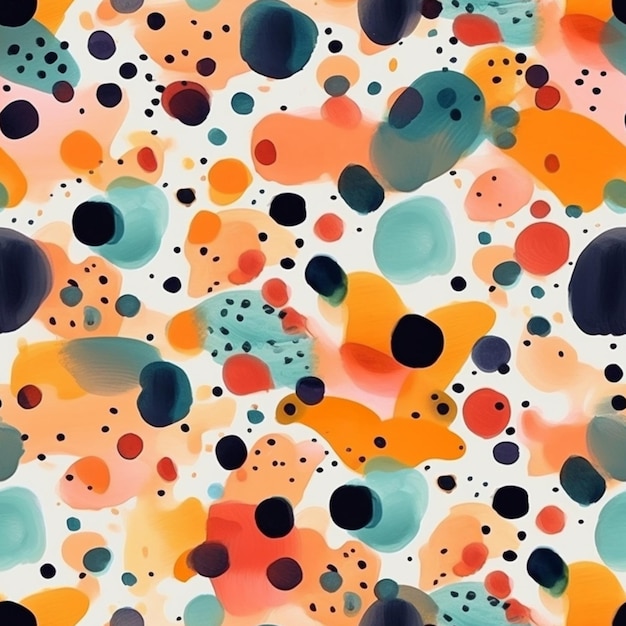 Foto un primer plano de un patrón colorido de círculos y puntos generativos ai