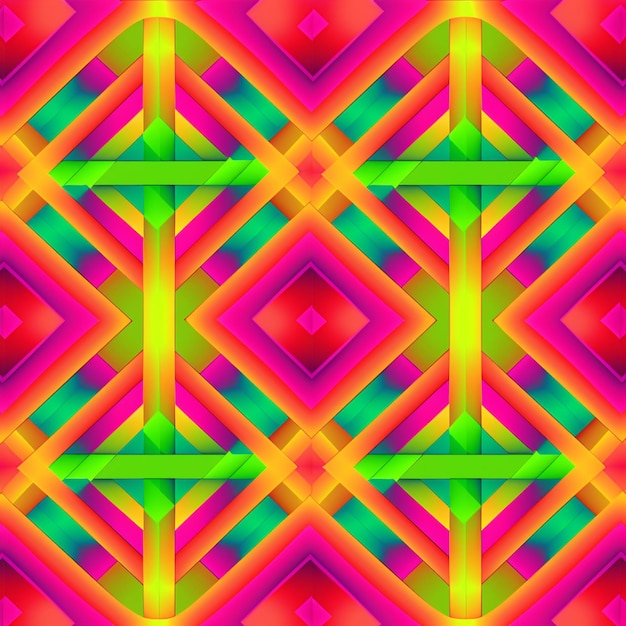 un primer plano de un patrón colorido con una cruz en él generativo ai