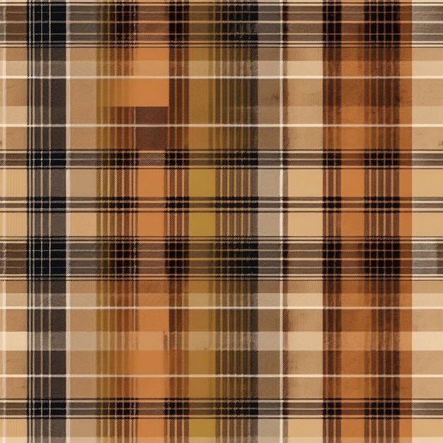 Un primer plano de un patrón a cuadros con un ai generativo de color marrón y tostado