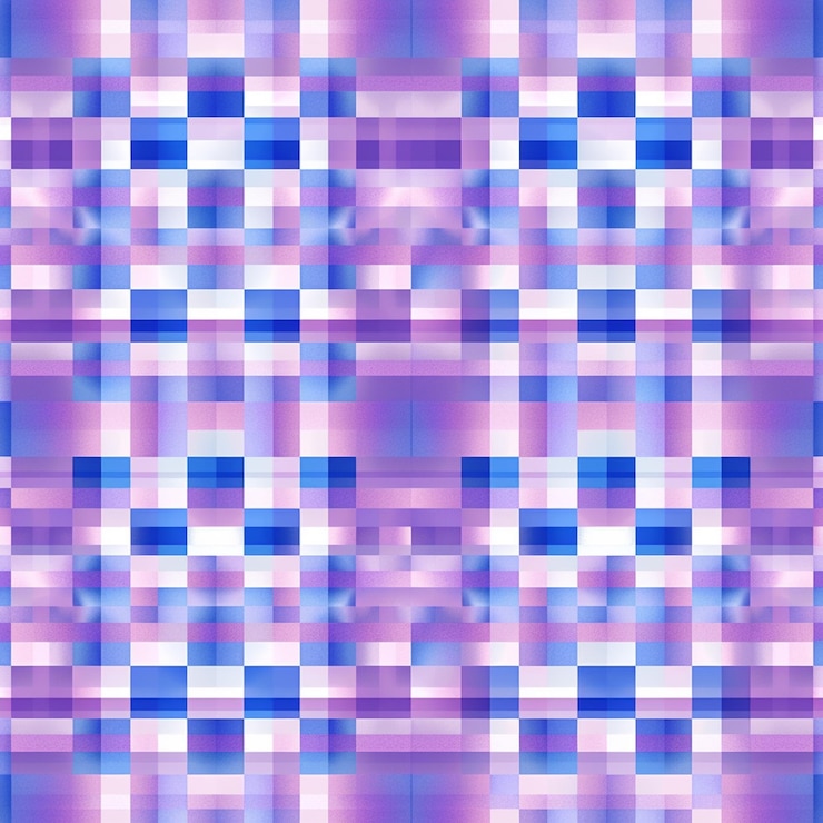 Foto un primer plano de un patrón a cuadros de ai generativo rosa y azul