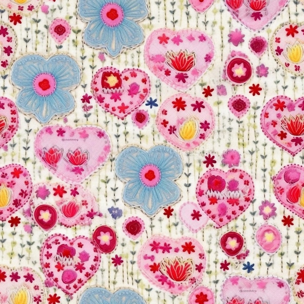 Foto un primer plano de un patrón floral colorido en un fondo blanco