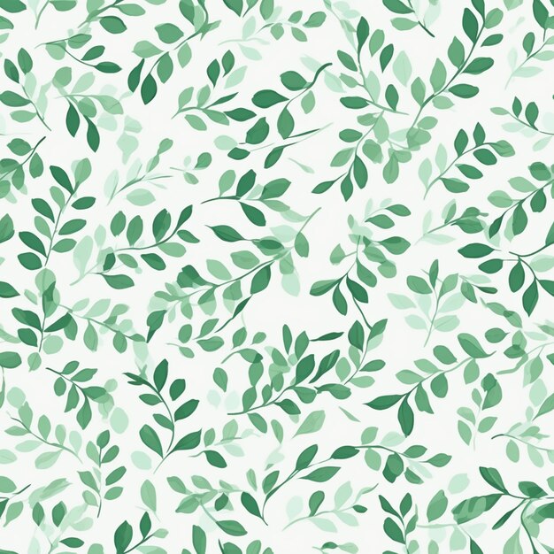 un primer plano de un patrón de hojas verdes y blancas generativo ai