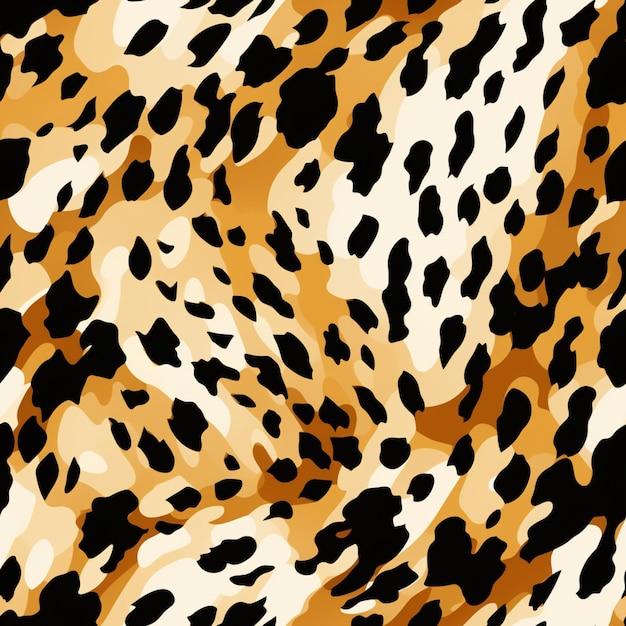 un primer plano de un patrón de impresión de leopardo en un fondo negro generativo ai