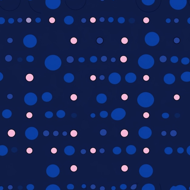 un primer plano de un patrón de lunares azul y rosa ai generativo