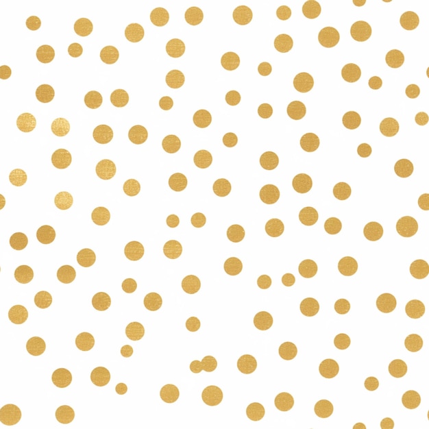 Foto un primer plano de un patrón de puntos de polca blanco y dorado generativo ai