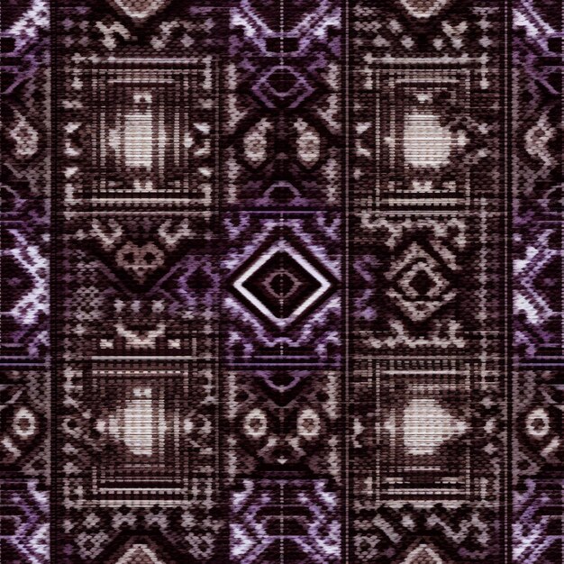 Foto un primer plano de un patrón púrpura y negro con un diamante blanco generativo ai