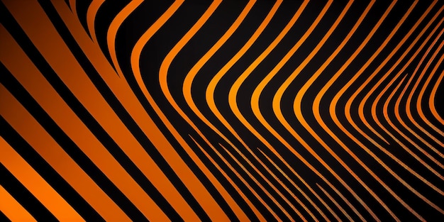 Primer plano del patrón de rayas negras y naranjas en el fondo generativo ai