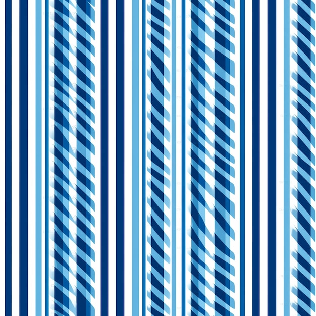Un primer plano de un patrón de rayas con rayas azules y blancas ai generativo