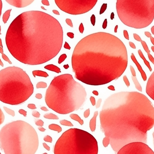 Un primer plano de un patrón rojo y blanco con círculos generativos ai