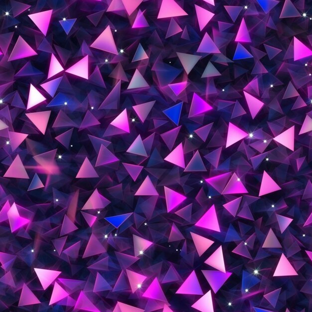 Foto un primer plano de un patrón de triángulo púrpura y azul generativo ai