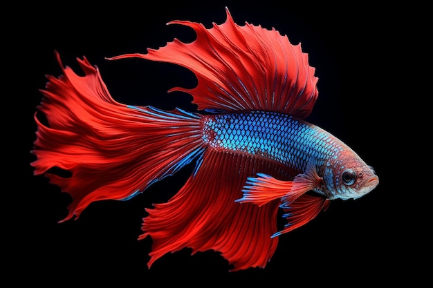 Un primer plano de los peces betta de colores vívidos