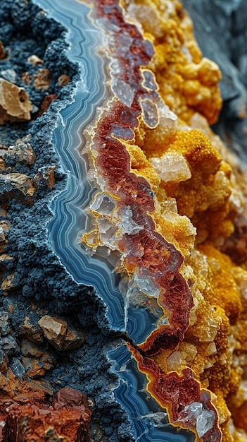 un primer plano de un pedazo de roca con algunas rocas