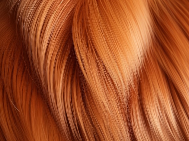 Un primer plano del pelo de un gato rojo