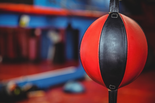 Primer plano de una pelota de boxeo de velocidad