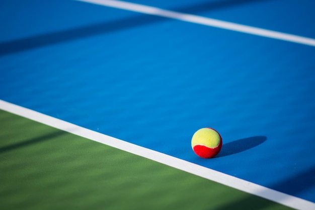 Primer plano de la pelota en la mesa