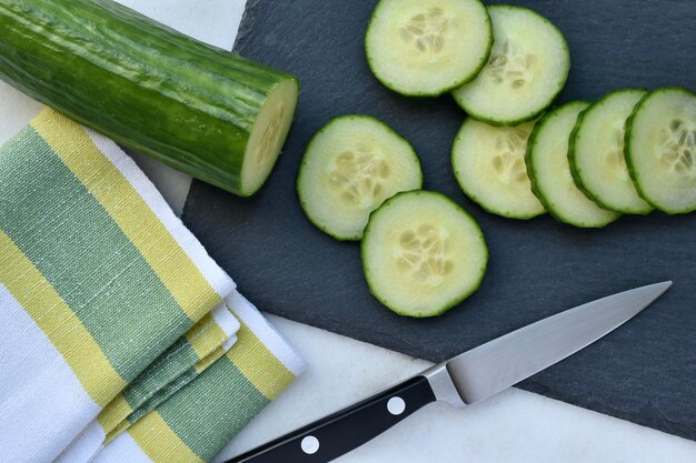 Foto un primer plano de un pepino