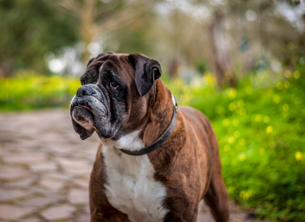 Primer plano de perro boxer alemán