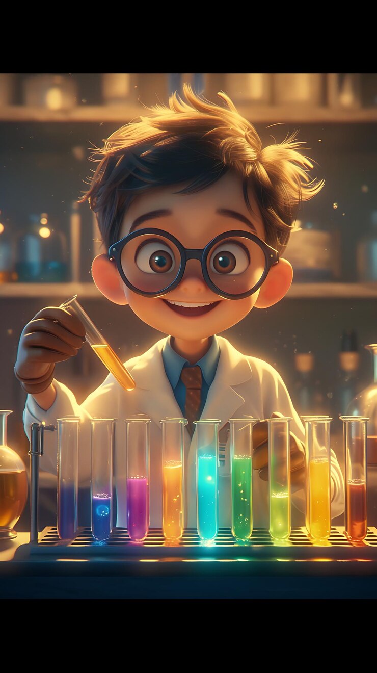 un primer plano de una persona en una bata de laboratorio sosteniendo un vaso