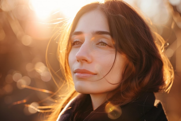 Un primer plano de una persona con el cabello largo