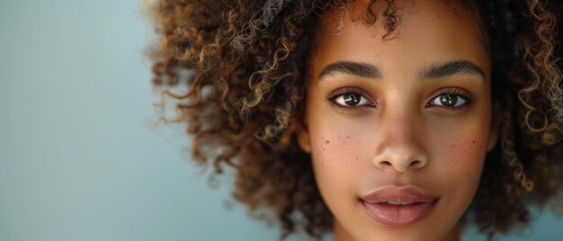 Primer plano de una persona con el cabello rizado