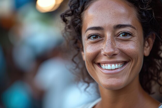 Un primer plano de una persona con una cara sonriente