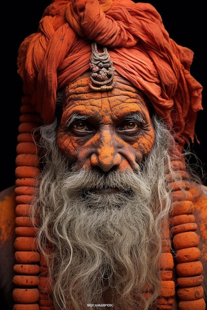 Foto un primer plano de una persona con una larga barba