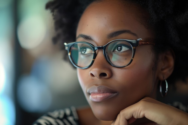 Primer plano de una persona que lleva gafas