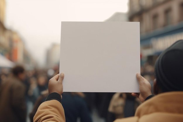 Foto un primer plano de una persona sosteniendo un cartel que transmite un mensaje o una declaración