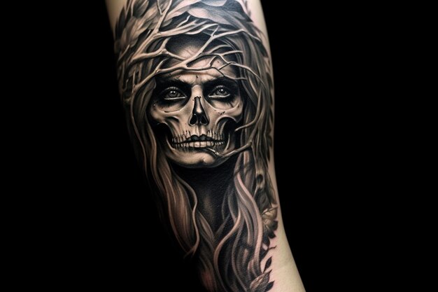 un primer plano de una persona con un tatuaje en el brazo ai generativo