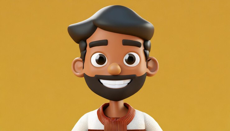 Un primer plano de un personaje de dibujos animados sonriendo