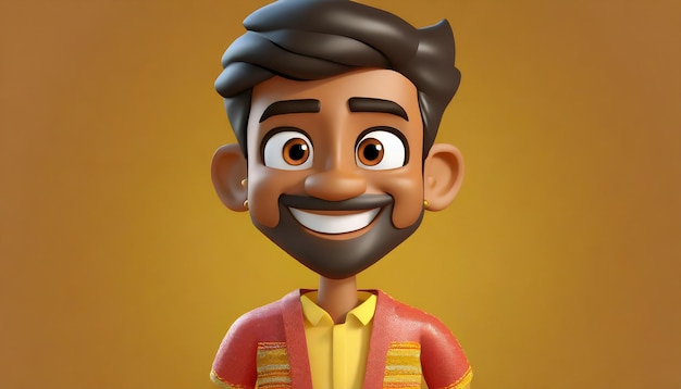 Foto un primer plano de un personaje de dibujos animados sonriendo