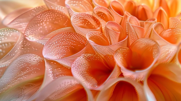 Un primer plano de un pétalo de flor que muestra la intrincada red de células y células que le dan vida