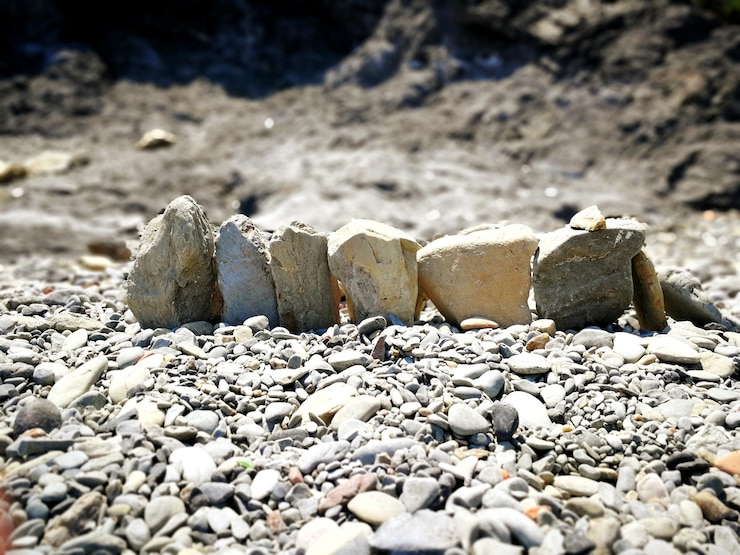 Foto primer plano de las piedras en las rocas