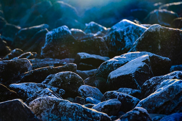 Foto primer plano de las piedras en las rocas