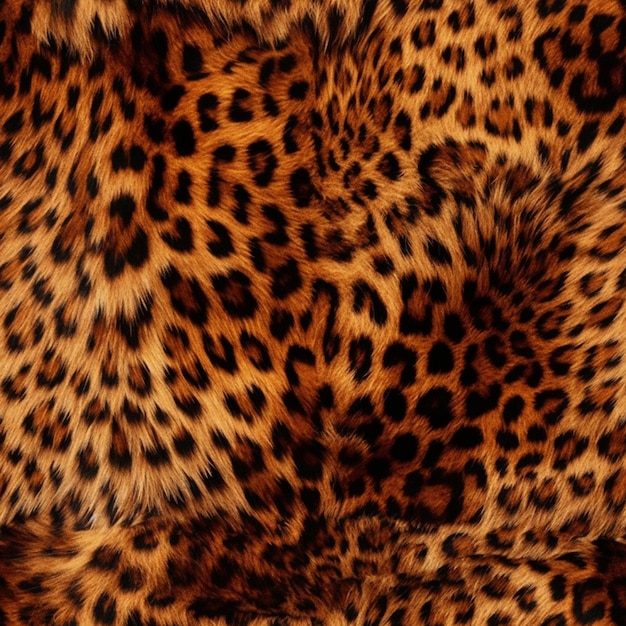 Un primer plano de una piel de leopardo con un patrón de manchas naranjas y negras.