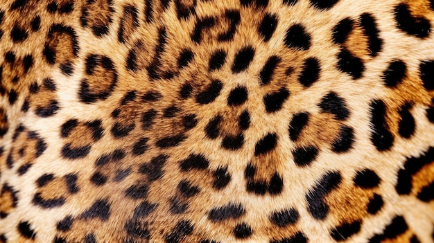 Un primer plano de una piel de leopardo con la piel cubierta de manchas de puntos negros.