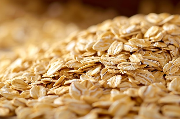 Foto un primer plano de una pila de avena sentada en la parte superior de una mesa