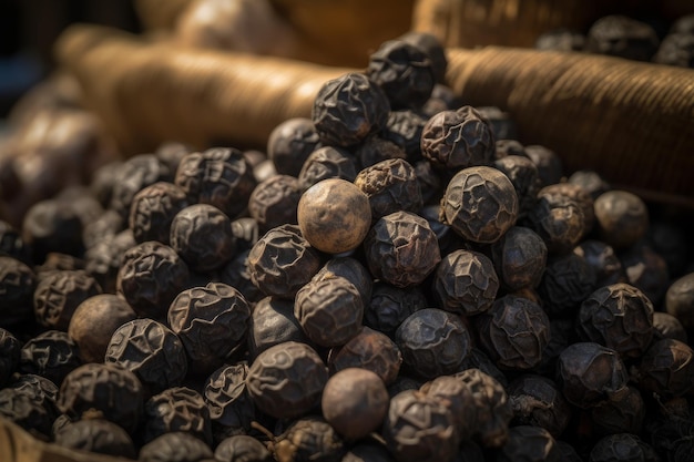 Primer plano de pimienta negra Generar Ai