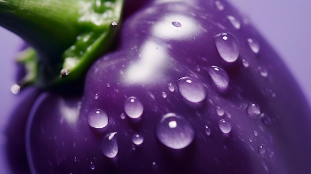 Primer plano de pimiento morado bebé