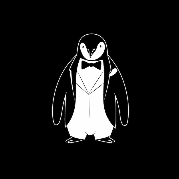 Un primer plano de un pingüino con esmoquin y pajarita AI Generative