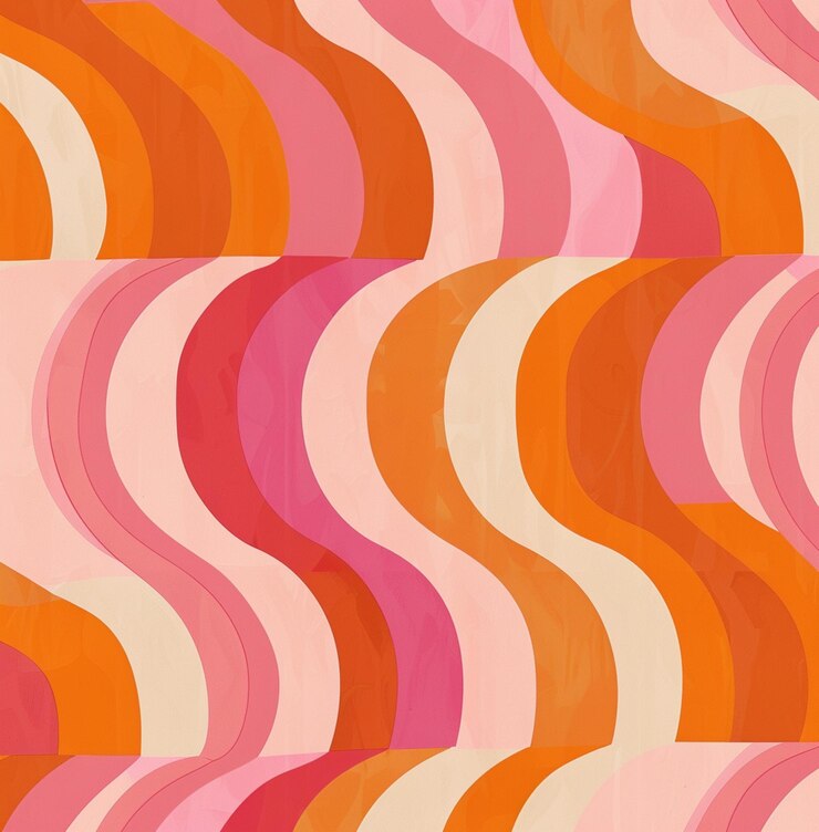 un primer plano de una pintura abstracta colorida de formas onduladas generativa ai