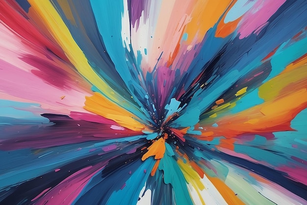 Un primer plano de una pintura abstracta colorida con muchos colores generativos ai