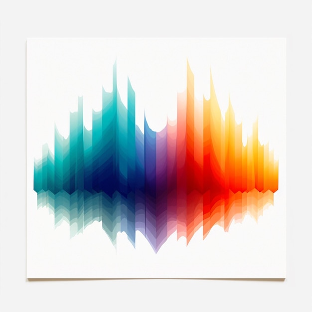 Foto un primer plano de una pintura abstracta colorida de una onda generativa ai