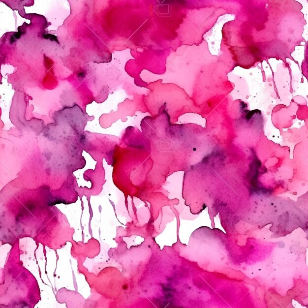 Un primer plano de una pintura de acuarela rosa y púrpura