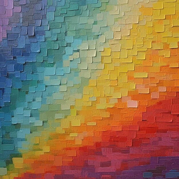 Un primer plano de una pintura colorida de cuadrados de papel generativo ai