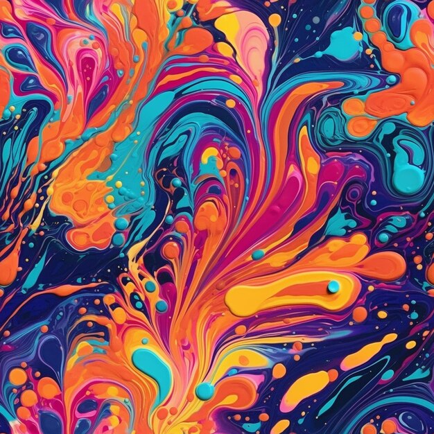 Un primer plano de una pintura colorida con muchos colores diferentes ai generativa